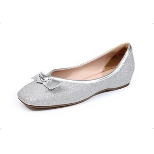 DREAM PAIRS Women's Low Wedge Dressy Silver Ballet Flats - Size 8 NWT